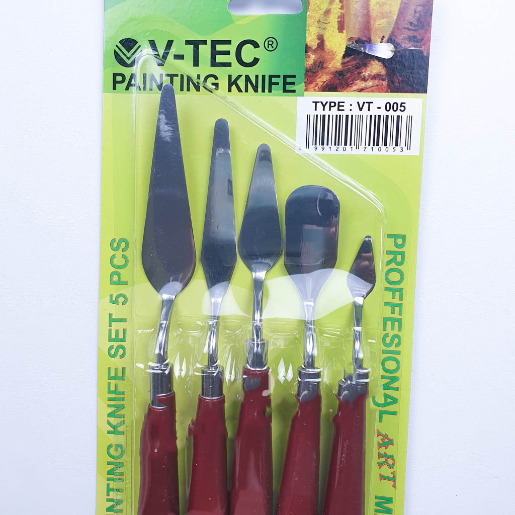 

V-TEC PAINTING KNIFE - PISAU PALET - PISAU LUKIS SET ISI 5