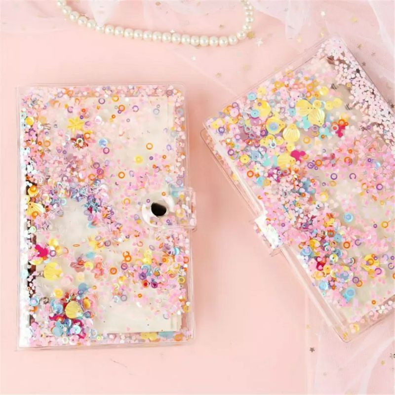 

FEBY Binder Estetik A6 Manik Sequin Payet 6 Ring - Buku Diary Planner Keuangan / Catatan Kerja Kuliah Sekolah