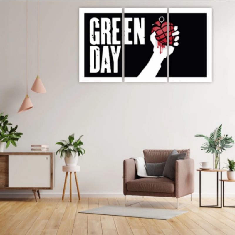 Wall Decor, Hiasan Dinding Green Day (30x60) & (40x90)