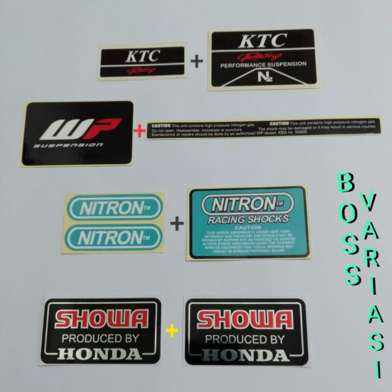 Stiker Shok KTC Shok WP Shok Nitron Shok Showa