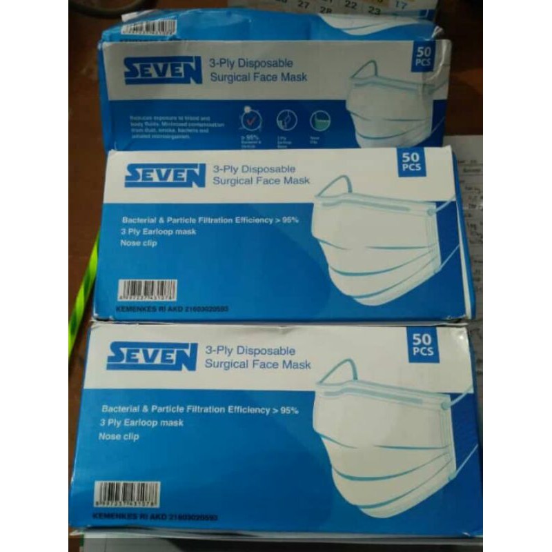 Masker Medis Surgical Mask SEVEN 3 PLY
