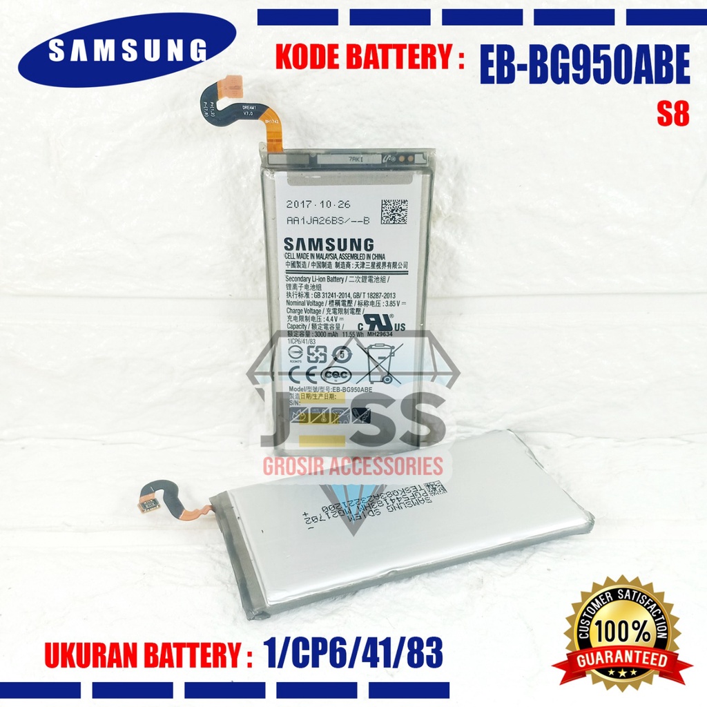 Baterai Original SAMSUNG Galaxy S8 G950 G950U G950F G9508 S8 Flat SM-G950F SM-G9508 Kode Battery EB-BG950ABE &amp; EB-BG950ABA