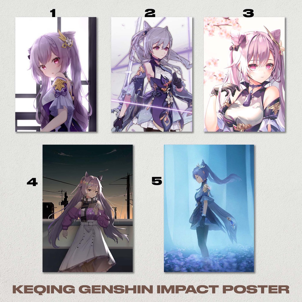 

Stiker Poster Game Keqing Genshin Impact A5 A4 A3 PREMIUM WATERPROOF