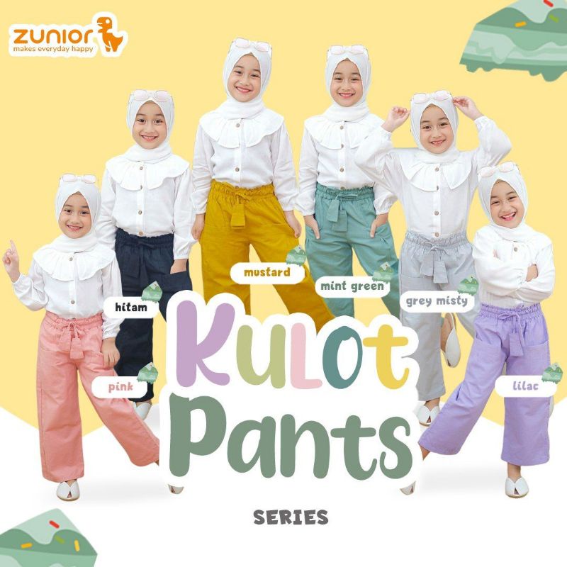 Celana Anak Perempuan Kulot Panjang Zunior Premium 6 Warna 1-12 Tahun