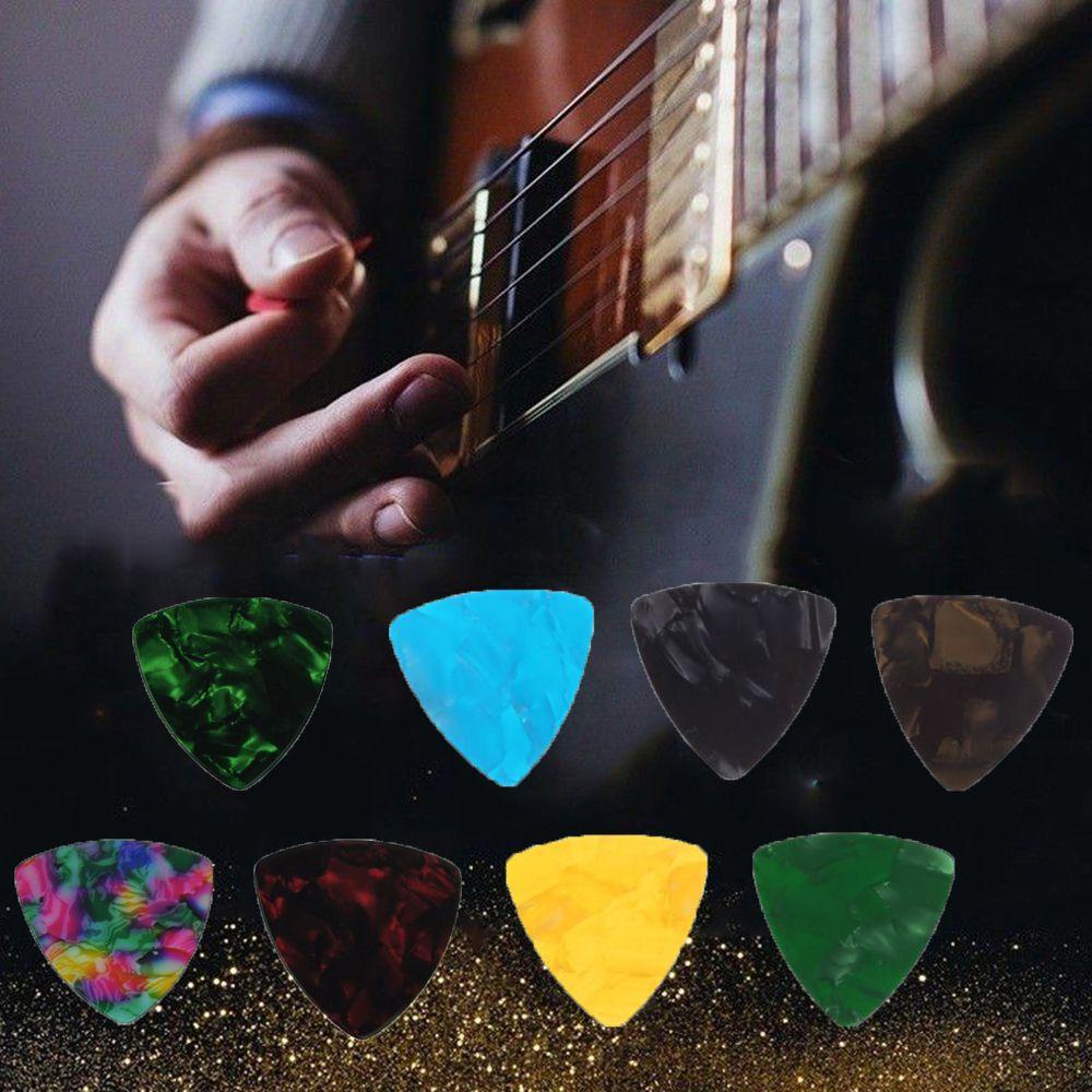 Needway   Celluloid 10pcs Instrumen Segitiga Antislip Plectrum