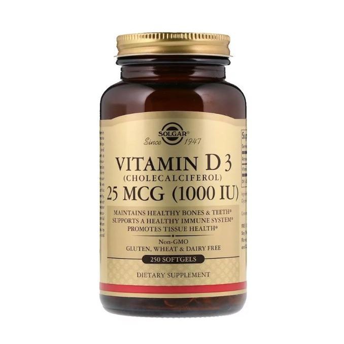 Solgar, Vitamin D3 (Cholecalciferol), 1000 IU, 250 Softgels