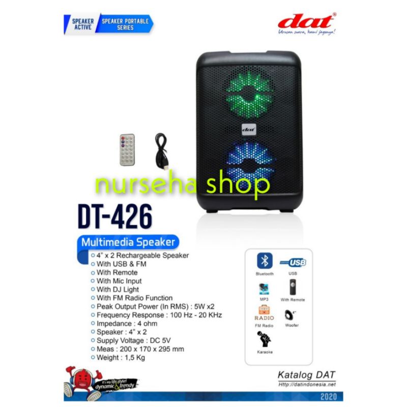 Speaker Aktif Portable 4 inch Doble DAT DT 426 original garansi resmi