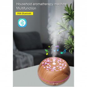 Kongyide Air Humidifier Aromatherapy Diffuser Wood Design 550ml with Bluetooth Speaker + Remote