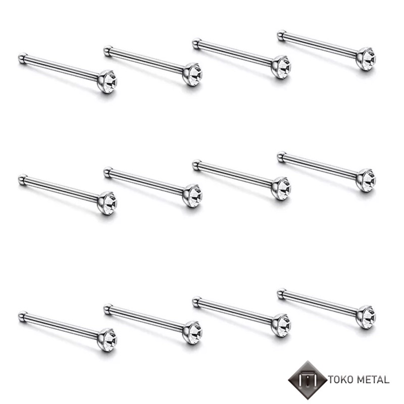 ANTING HIDUNG/NOSE STUD BOX MIKA 24 PCS UNTUK WANITA &amp; PRIA [ TOKOMETAL ]