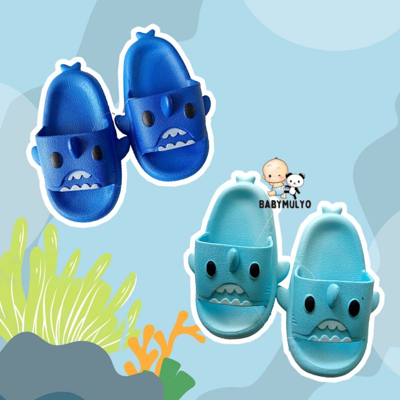 Sandal Slop Slip On Anak Laki Perempuan Import Karakter Baby Shark