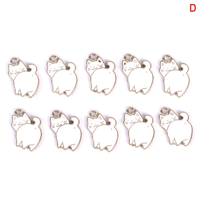 Hbid Glory 10Pcs / Lot Liontin Bahan Alloy Desain Babi / Kucing / Panda Menarik Untuk Perhiasan DIY