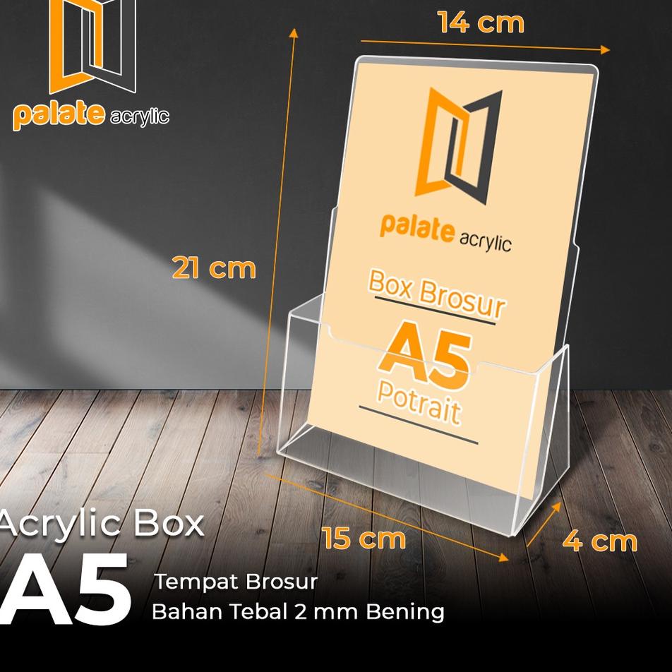 [PRODUK HKLLF] RAK / TEMPAT BROSUR BROCHURE ACRYLIC / AKRILIK BROSUR BOX A5 BJW