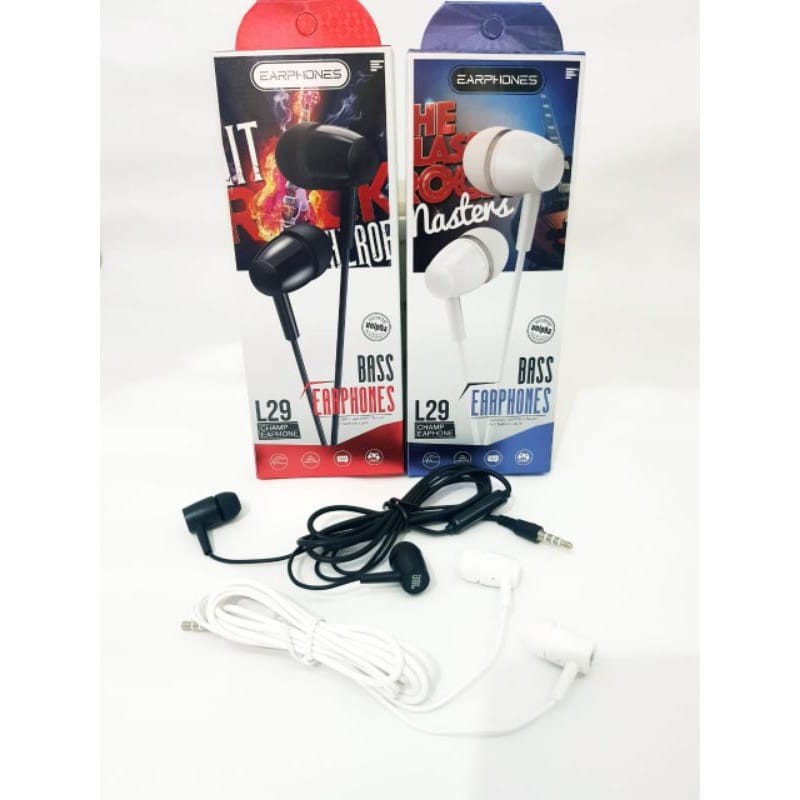 L29 Wired Headset Universal Champ Earphone Bass Stereo In-Ear with Microphone