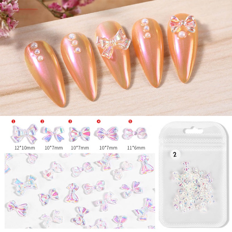 Siy 30pcs Pita Kupukupu 3d Bahan Resin Untuk Dekorasi Nail Art Charms