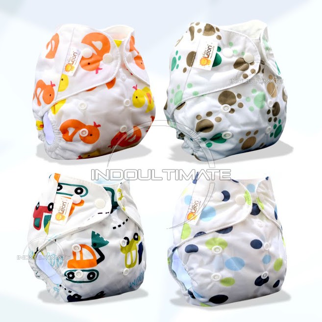 ORI BABY LEON Clodi popok kain bayi motif FREE INSERT baby cloth diapers diaper newborn