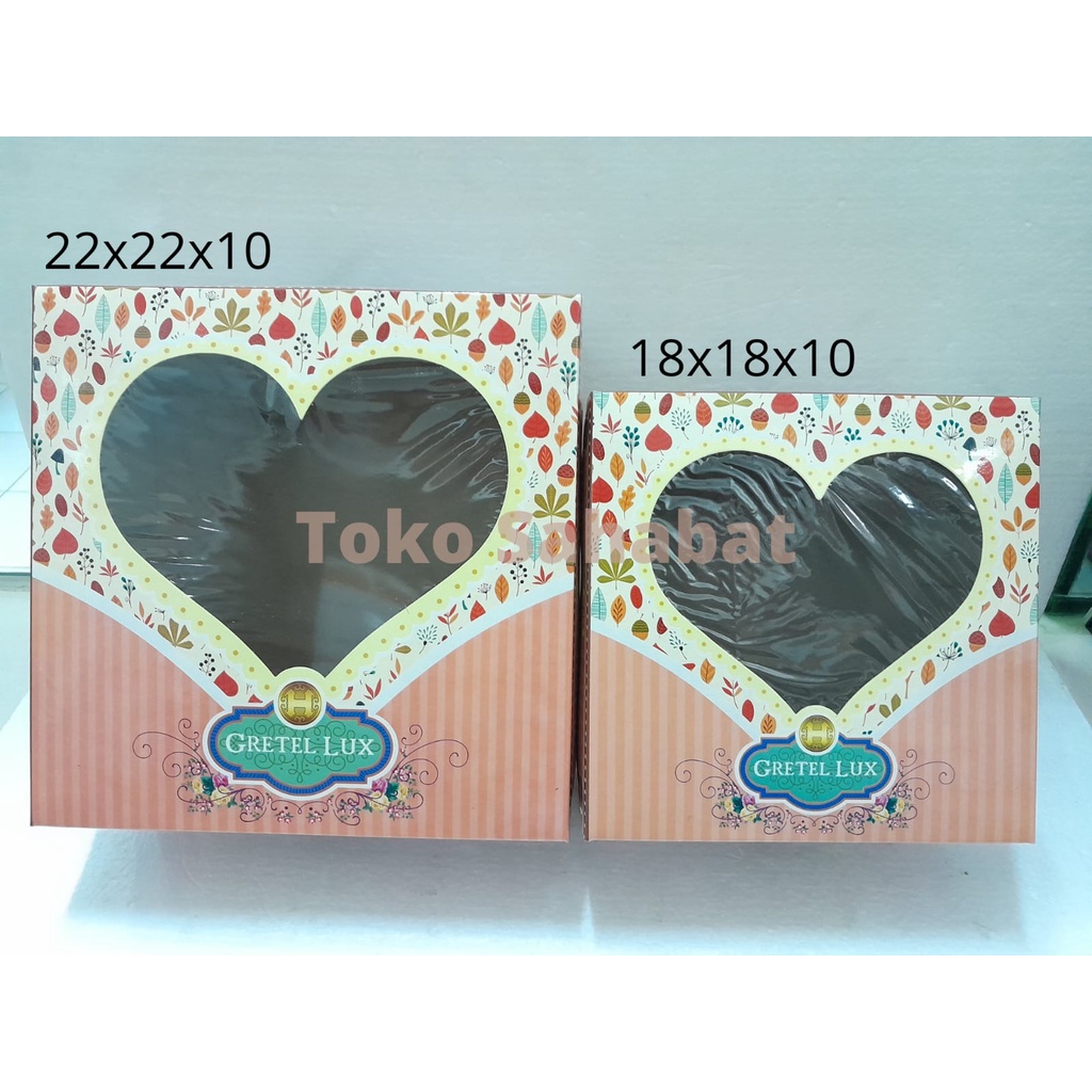 

Dus Tart 18x18x10 Gretel Lux || Dus Tart 22x22x10 Gretel Lux || Box Kotak Kardus Kue Hantaran