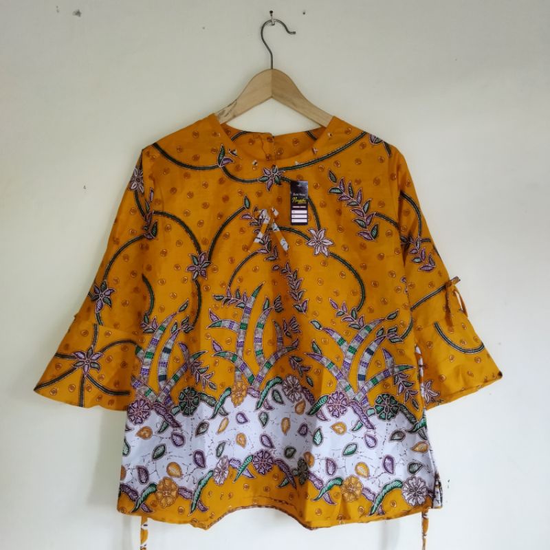 COD - Bayar Ditempat - Blouse Batik Couple Atasan Batik Wanita Blus Batik Cendrawasih Blarak Kipas-4