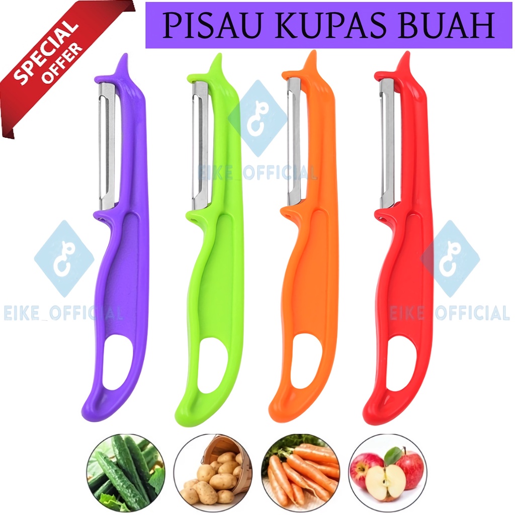 [EIKE] PISAU KUPAS BUAH WARNA / PISAU DAPUR PENGUPAS BUAH DAN SAYURAN MURAH / PEELER