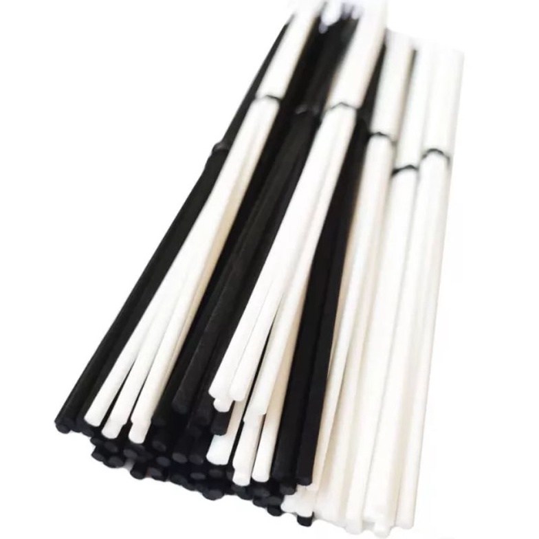 Stik Fiber Reed Diffuser Black Warna Hitam dan Putih Tipe Lurus Bukan Rotan Stick