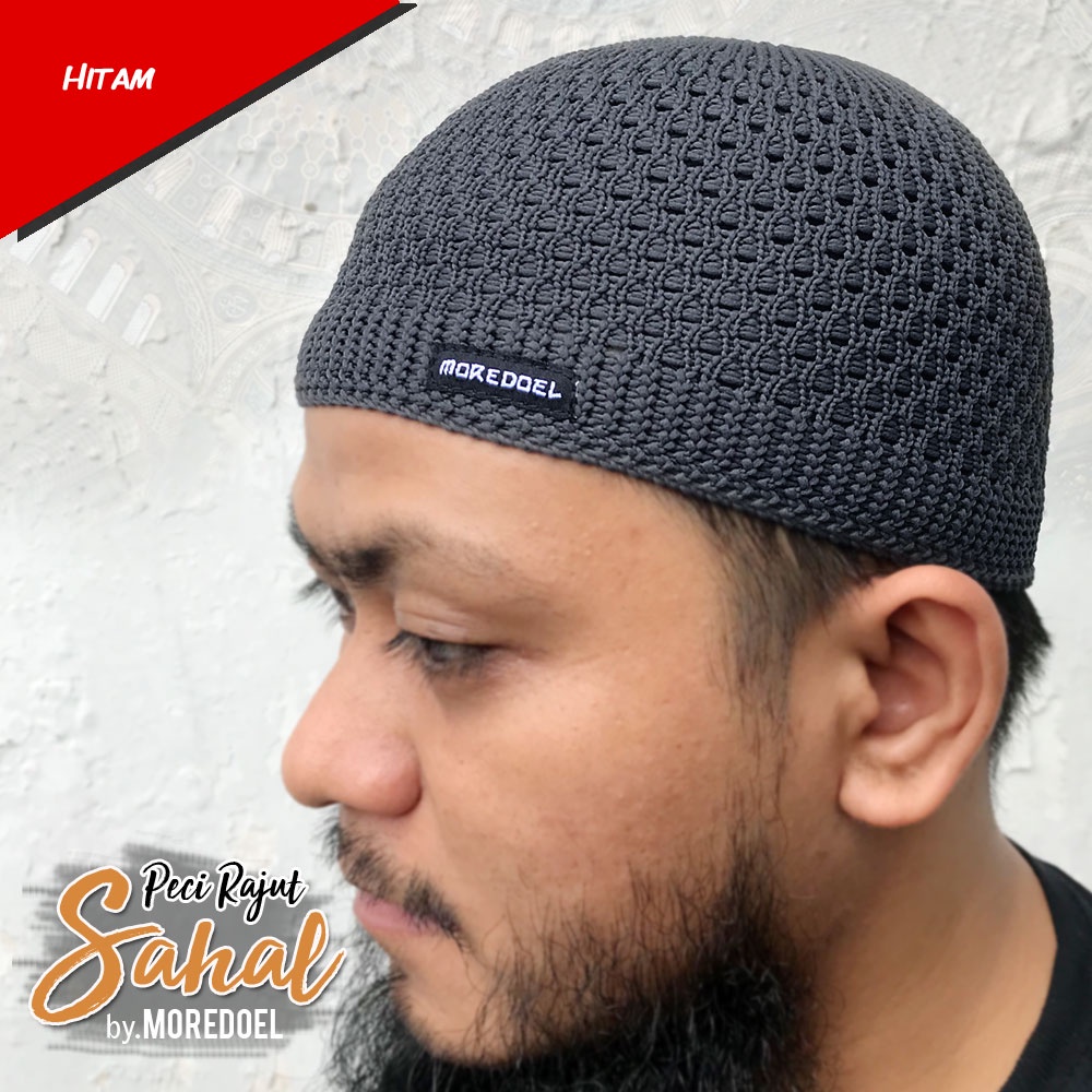 MOREDOEL - Kopiah Peci Sholat Peci Rajut Sahal Elastis dan Nyaman dipakai Cocok untuk Souvenir Tahlilan dan Syukuran