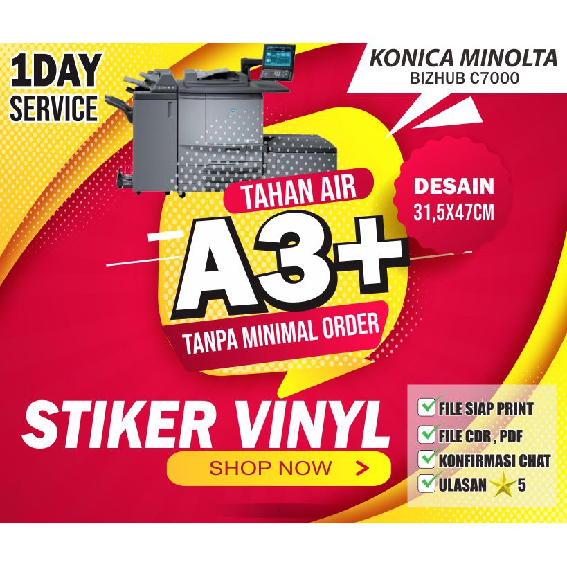 

STIKER LABEL MINUMAN MAKANAN TAHAN AIR VINYL PRINTING A3+ FILE SIAP PRINT