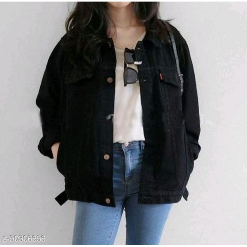 JAKET JEANS DENIM LEVIS OVERSIZE WANITA -Hitam