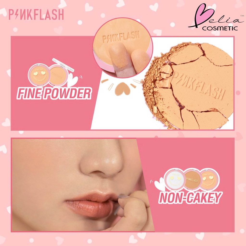 ❤ BELIA ❤ PINKFLASH Lasting Matte Pressed Powder PF-F08 (✔BPOM) PINK Flash