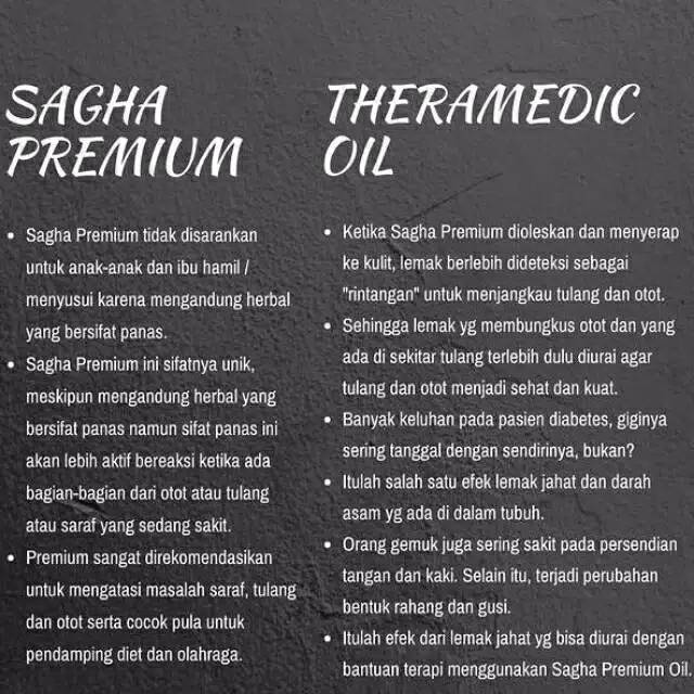 [BISA COD] Sagha Premium Oil | Minyak Urut Sakit Pinggang Stroke Syaraf Kejepit Rematik Asam Urat