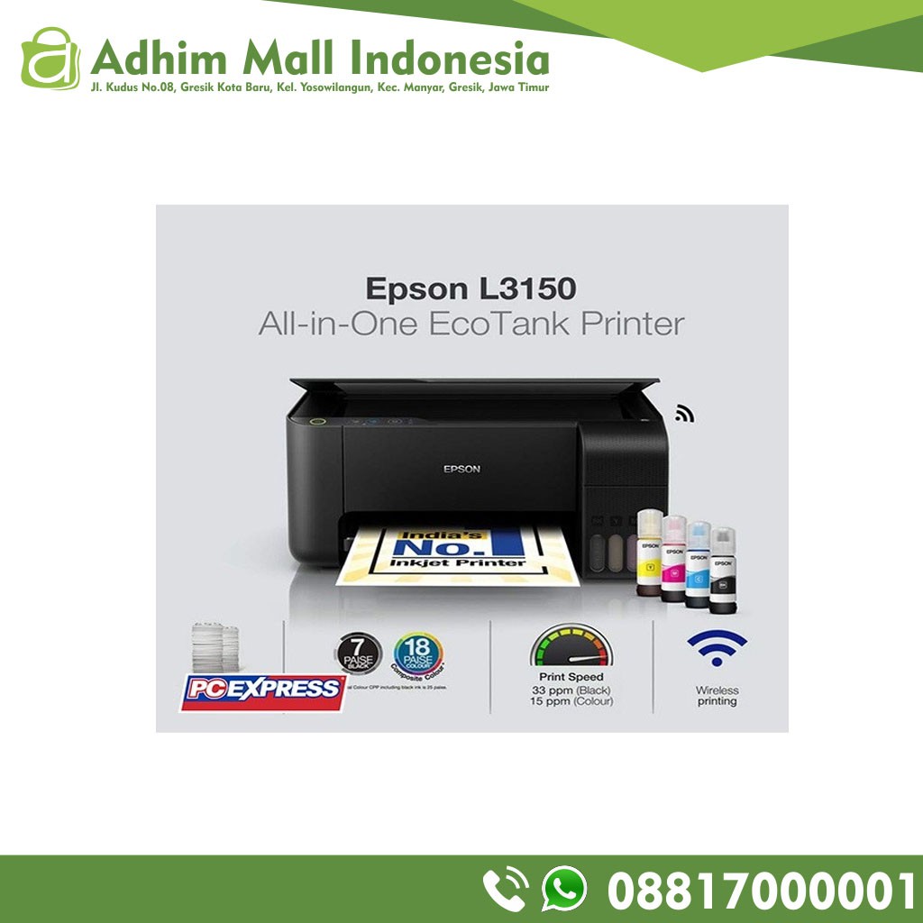 PRINTER EPSON L3150 EcoTank Wifi Printer ALL IN ONE RESMI MURAH