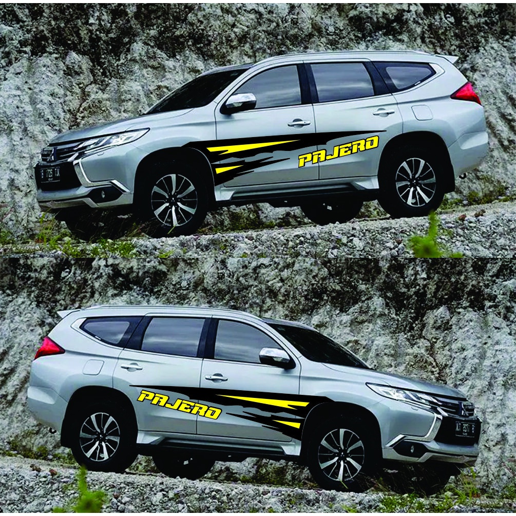 Stiker mobil pajero sport stiker body mobil pajero cutting stiker body samping pajero sport
