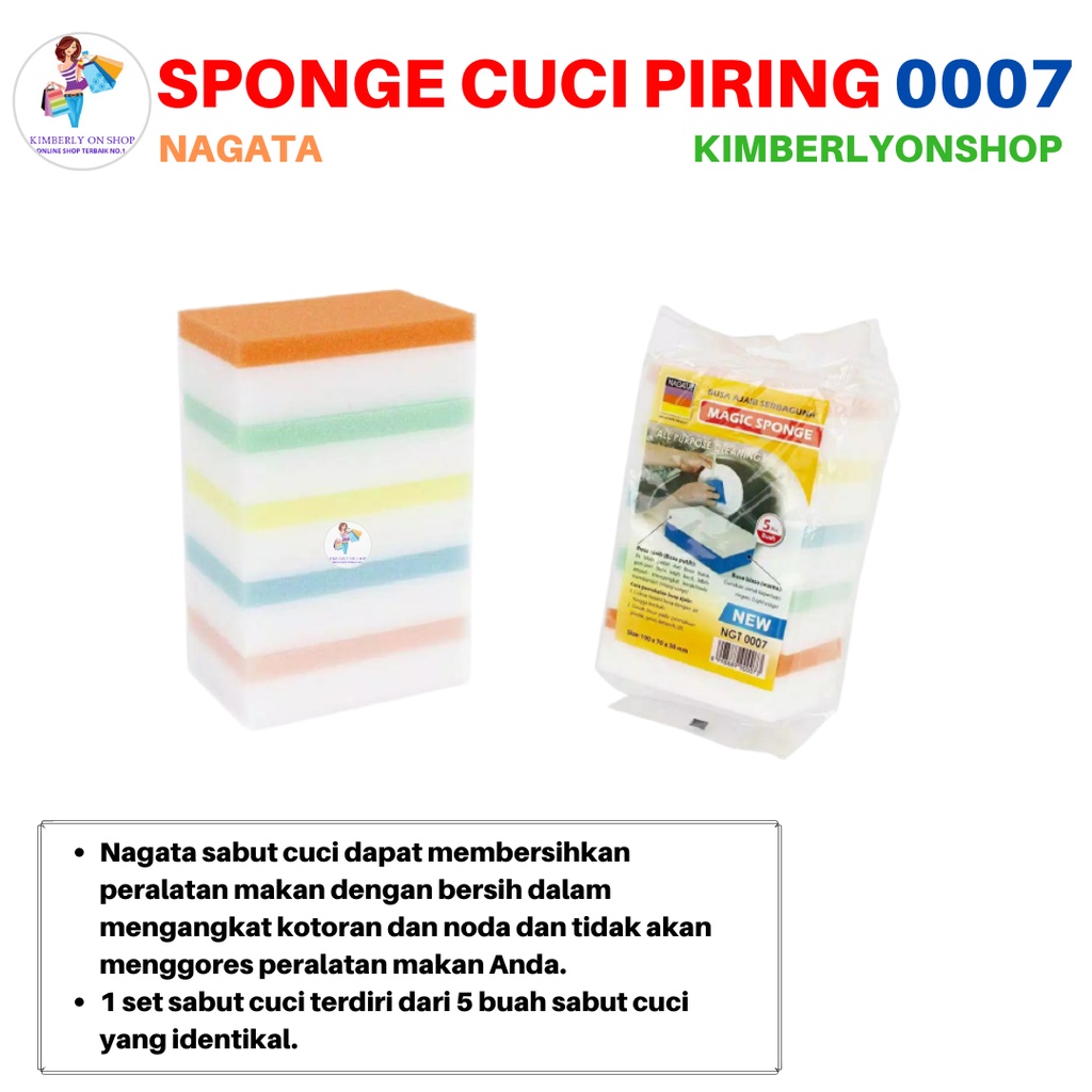 Sponge Cuci Piring 5 Pcs 0007 Nagata