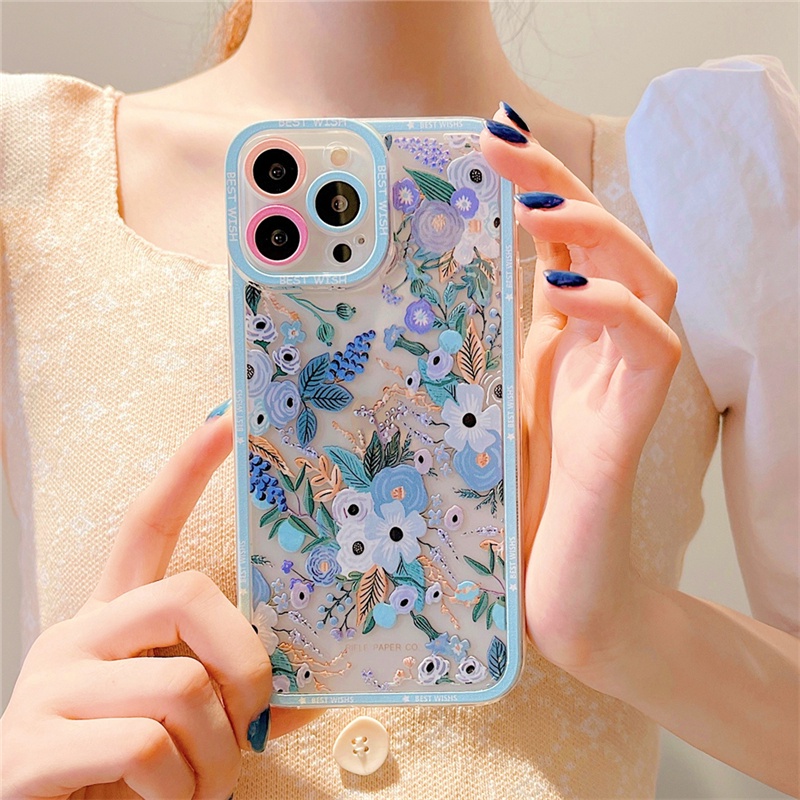 Case Pelindung Kamera Shockproof Motif Bunga Untuk Iphone 12 Pro Max 12 Mini 11 Pro Xr 6 7 8 Plus Xs