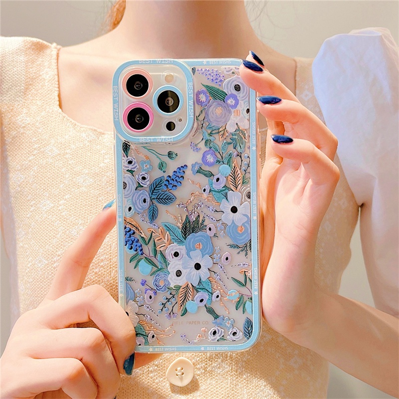 Case Pelindung Kamera Shockproof Motif Bunga Untuk Realme C21Y C25Y Realme 8i 8 Pro C35 C25 5i 6i C15 C17 C12 C11 C3 C2 Soft Case BY