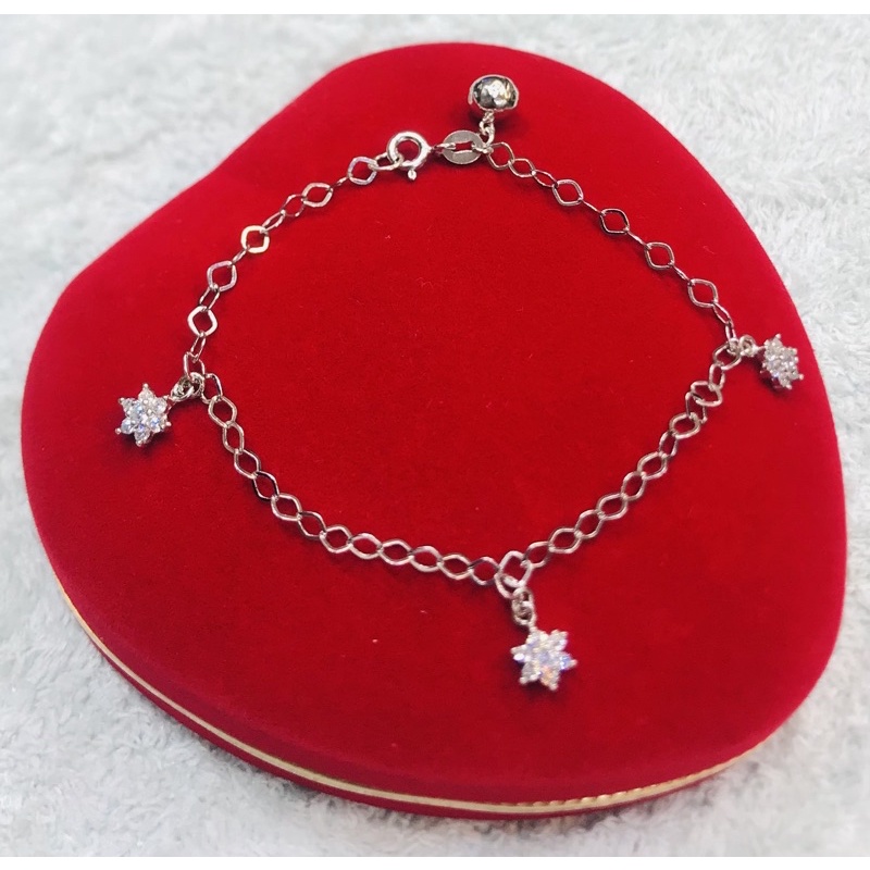 GELANG TANGAN MAINAN PERMATA SILVER925/PERHIASAN PERAK925 LAPIS EMAS PUTIH ASLI/GT163