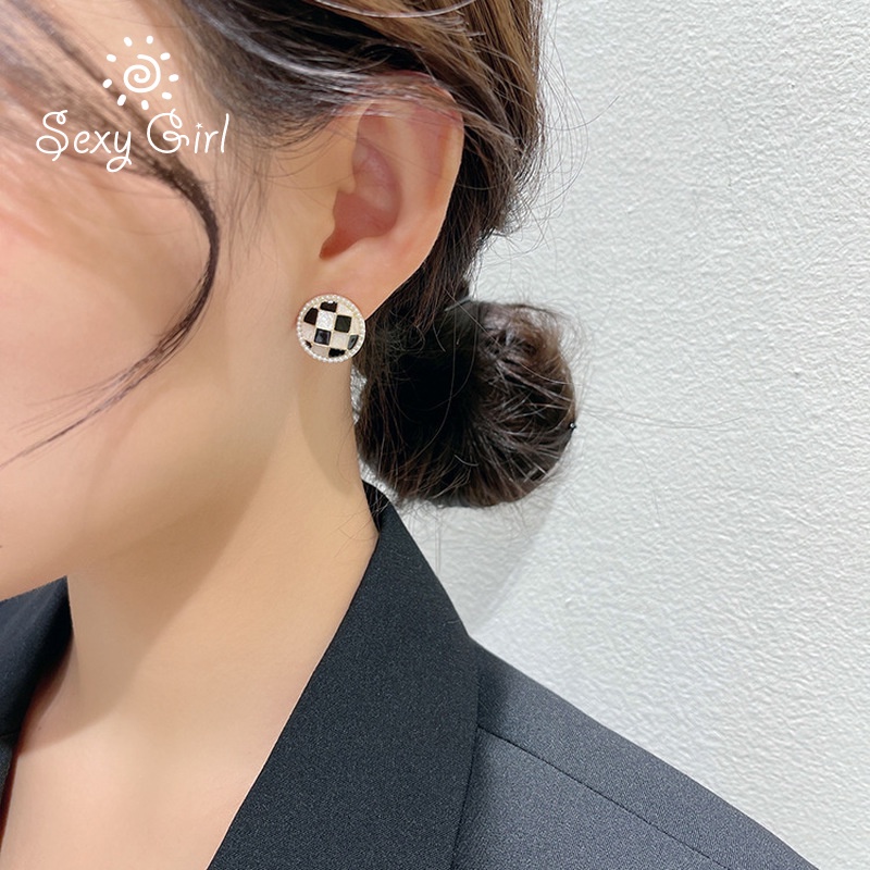 Anting S925 Silver Needle Bentuk Bulat Gaya Korea Untuk Wanita