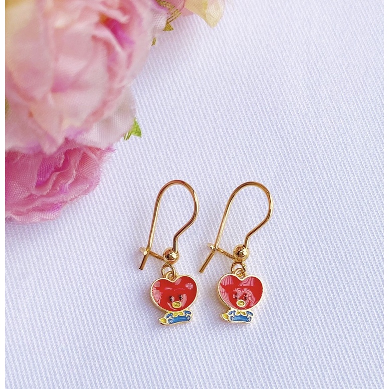 Anting Anak Perempuan Tata BT21 Lapis Emas BTS