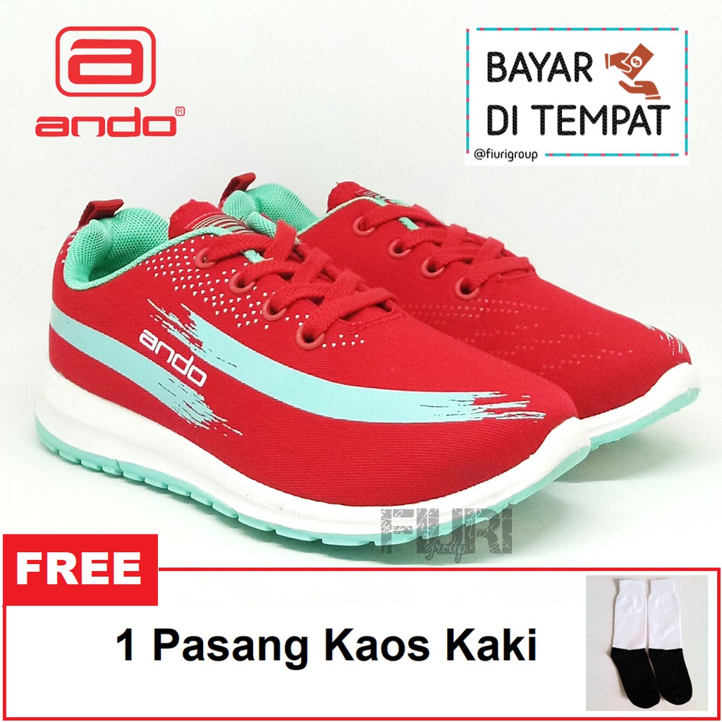 FIURI - ANDO ORIGINAL - LINDSEY 32-41 MERAH TOSCA - SEPATU SNEAKERS SPORT KANVAS SOL KARET ANAK PEREMPUAN - SEPATU KETS FASHION TRENDY WANITA DEWASA - SEPATU OLAHRAGA LARI FITNES SENAM KERJA KULIAH BERTALI CEWEK MURAH PROMO DISKON BONUS KAOS KAKI