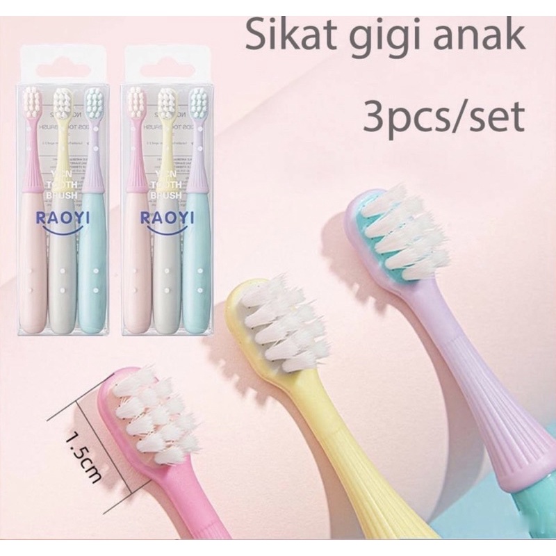 BB-041 Sikat Gigi Bayi Anak 1 set isi 3 pcs Sikat Gigi Silikon / Finger Tooth Brush