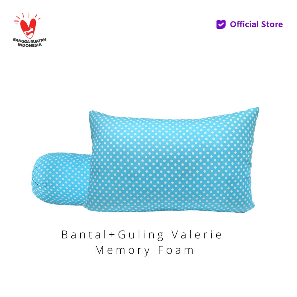 Vablo valerie promo buy 1 get 1 bantal / guling memory foam polka tosca