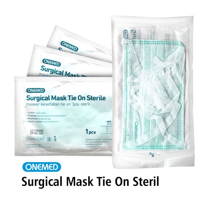 Masker Bedah Tali Steril Onemed Pack Isi 10 Pcs OJ2