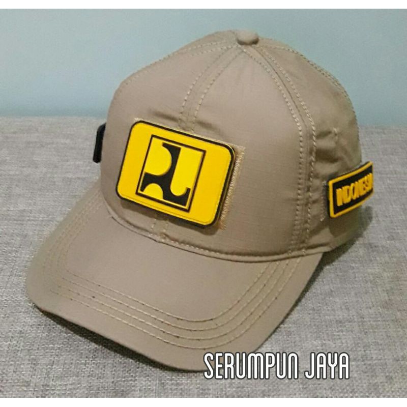 TOPI PUPR - TOPI PUPR TAN 3PATCH VELCRO