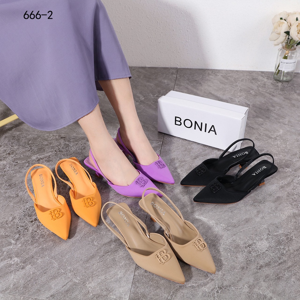 BO LOGO Double-B High Heels Pointed Toe Sandals 666-2