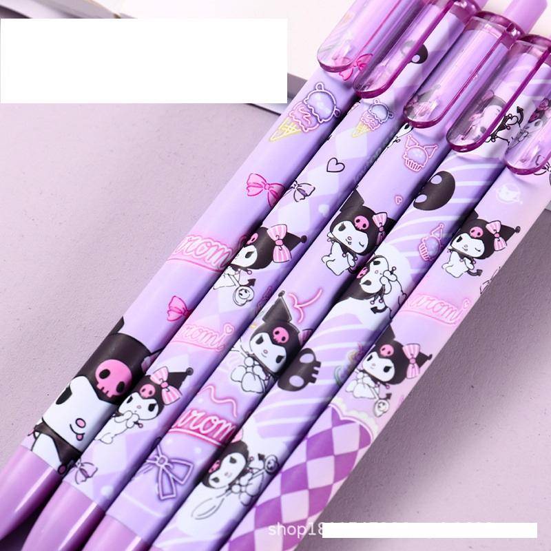 5pcs / Set Pulpen Gel 0.5mm Motif Kartun Sanrio Mymelody Kuromi Cinnamoroll Untuk Stationery Sekolah