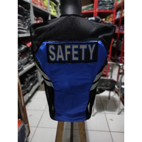 ROMPI SAFETY BIRU LOGO VELCRO COPOTAN PAKAI PEREKAT