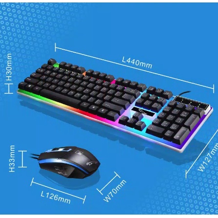 keyboard gaming and mouse set RGB-BT300+mousepad/keyboard dan mouse gaming set Support All Komputer/laptop