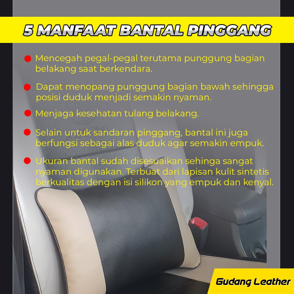 Set bantal kulit sintetis plus cover seat belt