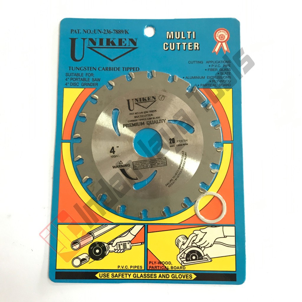 UNIKEN Multi Cutter 4" x 20T - Mata Gerinda Potong Kayu Pipa Alumunium mata pisau gurinda