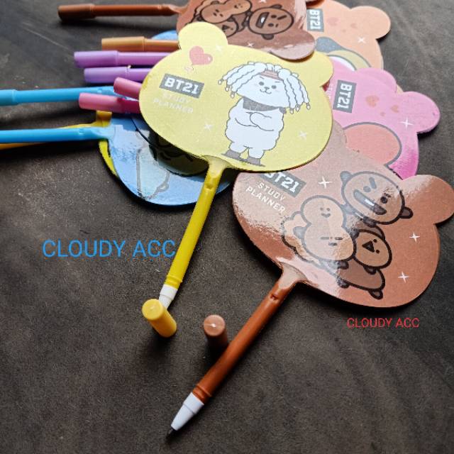 Pulpen kipas BTS BT21 aneka warna