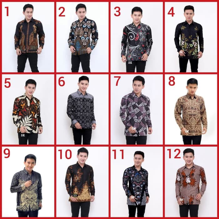baju kemeja hem batik pria lengan panjang pekalongan solo jogja