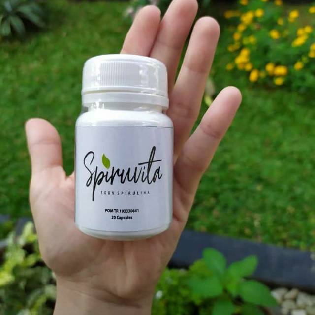 20KAPSUL SPIRULINA BY ORGANIC LOMBOK (FREE SET KUAS / masker kain)